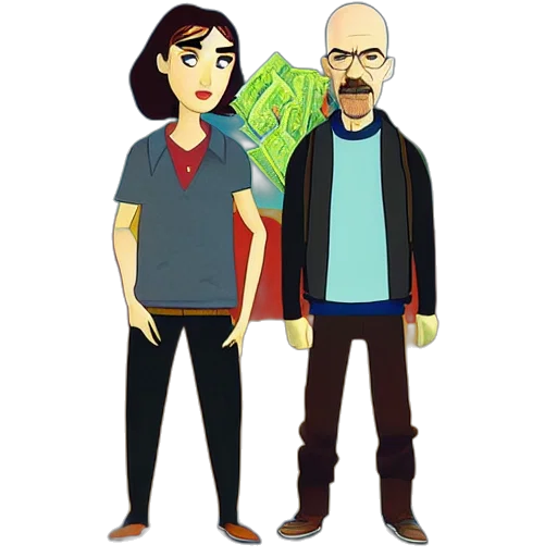 jacket, concept art, cartoon, comic book art, pixel art, breaking, bad, pixar transparent PNG cut-out