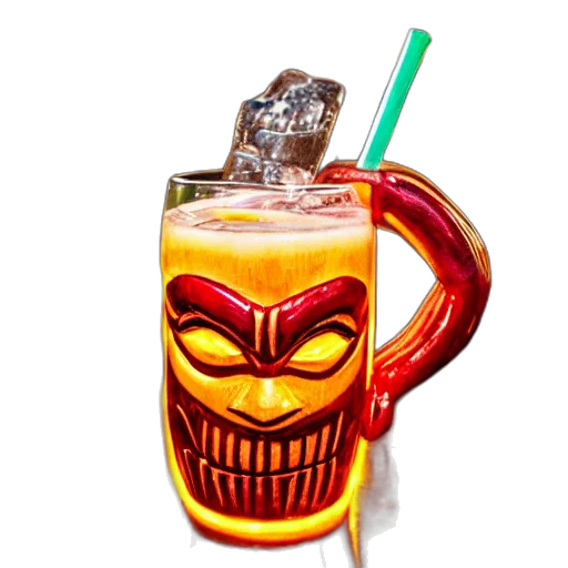 robot, cyberpunk, 3d render, closeup, photorealistic, photograph, tiki, mug transparent PNG cut-out