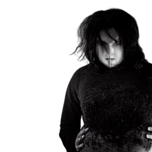 hair, jacket, goth, man, heavily, pregnant, belly, black transparent PNG cut-out