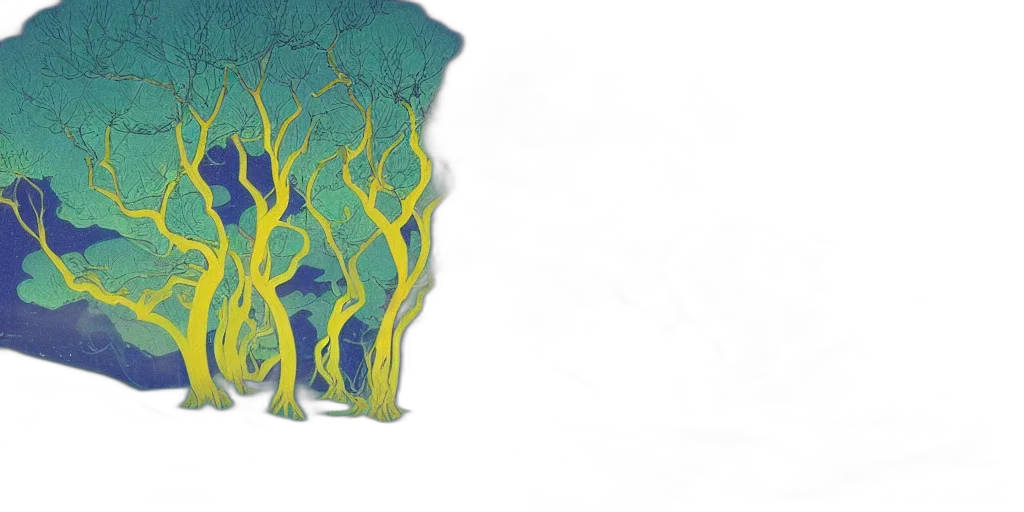 tree, crown, hair, concept art, watercolor, fantasy art, forest, night transparent PNG cut-out