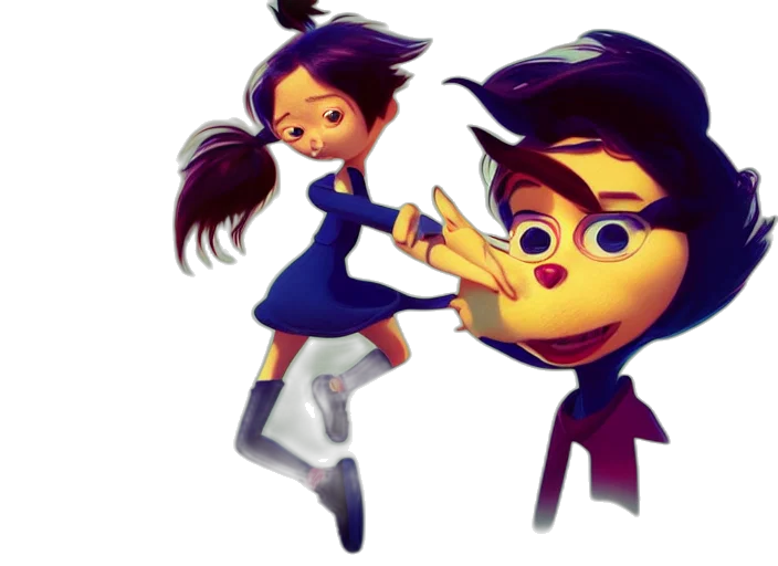 concept art, cartoon, 3d render, comic book art, pixar, character, tomboy, girl transparent PNG cut-out