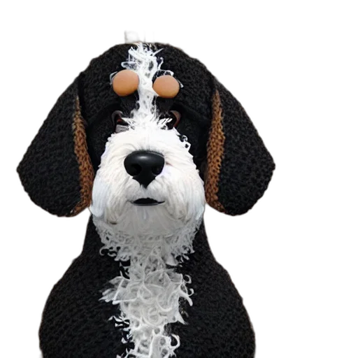 staff, 3d render, closeup, photorealistic, illustration, knitted, bernedoodle, judge transparent PNG cut-out