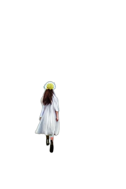 hat, dress, staff, umbrella, pixel art, 3d render, concept art, photorealistic transparent PNG cut-out