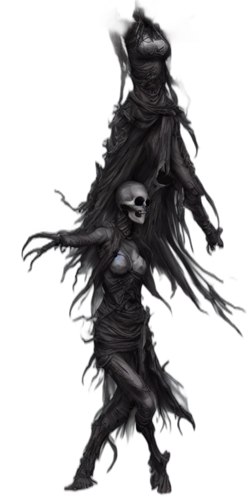 dress, mask, creature, staff transparent PNG cut-out