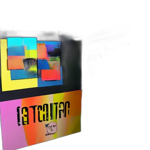 furniture, 3d render, vaporwave, colorful transparent PNG cut-out