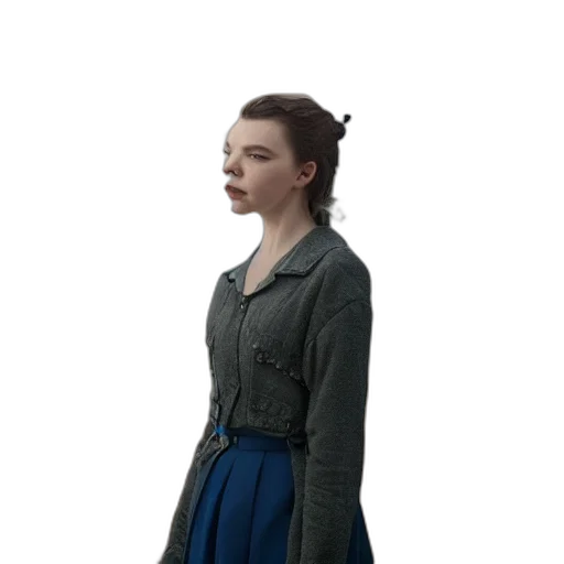 jacket, dress, staff, face, concept art, 3d render, photorealistic, fantasy art transparent PNG cut-out