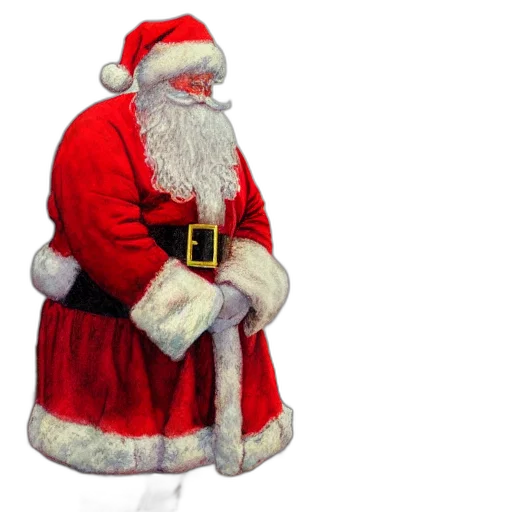 3d render, portrait, santa, claus transparent PNG cut-out
