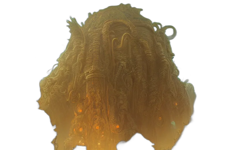 mask, crown, creature, hair, concept art, fantasy art, 3d render, underwater transparent PNG cut-out