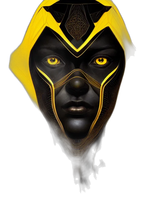 mask, face, concept art, fantasy art, 3d render, photorealistic, golden, symmetry transparent PNG cut-out