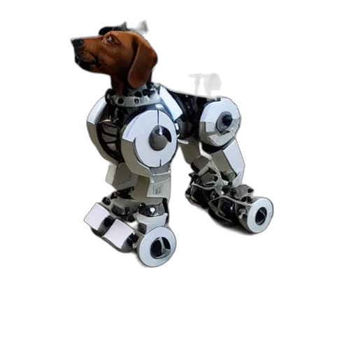 robot, animal, creature, 3d render, concept art, pixel art, cyberpunk, dog transparent PNG cut-out