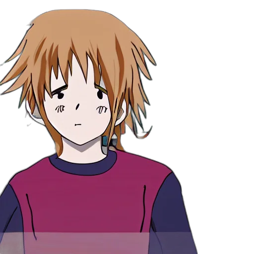 hair, jacket, staff, face, anime, cartoon, pixel art, concept art transparent PNG cut-out