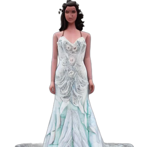 dress, concept art, fantasy art, 3d render, photorealistic, pastel, full, view transparent PNG cut-out