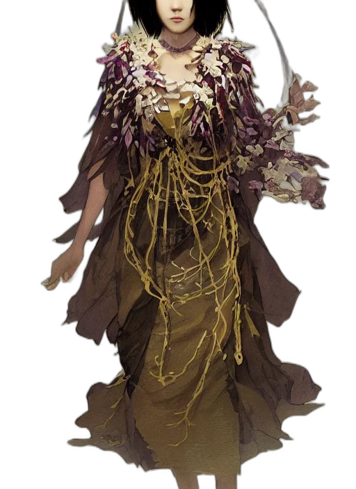 dress, staff, crown, creature transparent PNG cut-out