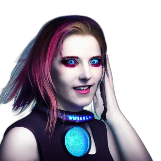 robot, face, creature, cyberpunk transparent PNG cut-out