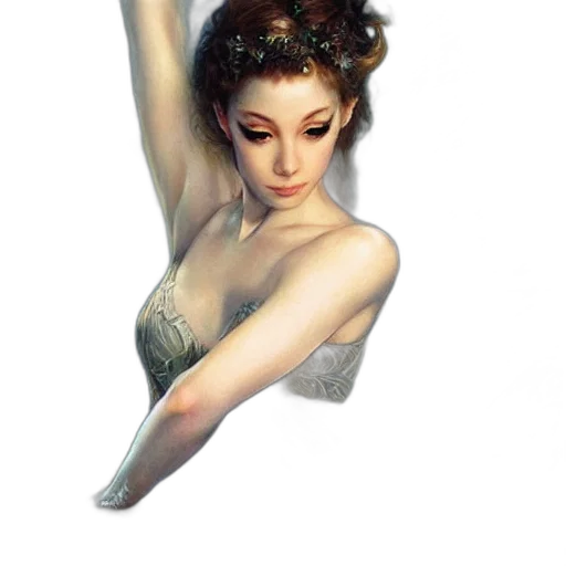 dress, jewelry, crown, staff transparent PNG cut-out