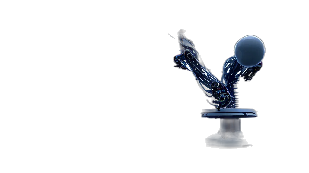 robot, 3d render, complex, thick transparent PNG cut-out