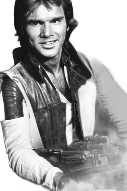 jacket, staff, weapon, robot, photorealistic, comic book art, photograph, richard transparent PNG cut-out