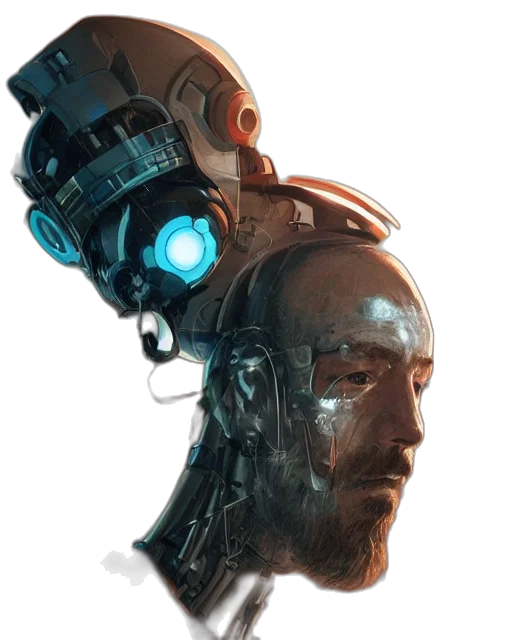 robot, face, cyberpunk, concept art transparent PNG cut-out