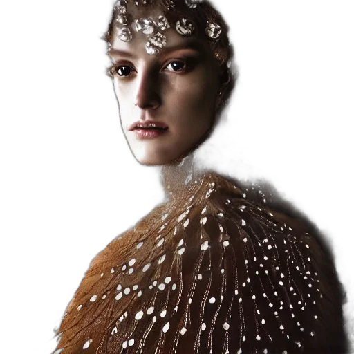 crown, dress, face, jewelry, photorealistic, 3d render, concept art, fantasy art transparent PNG cut-out
