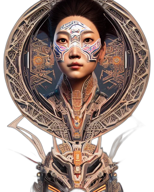 mask, face, jewelry, robot, concept art, fantasy art, photorealistic, cyberpunk transparent PNG cut-out