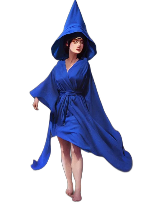 dress, umbrella, hat, concept art, photorealistic, fantasy art, 3d render, blue transparent PNG cut-out