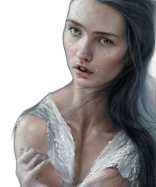 dress, face, jewelry, photorealistic transparent PNG cut-out