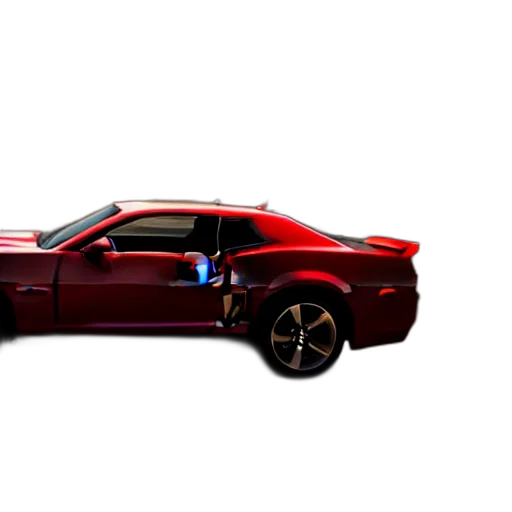 car, weapon, 3d render, photorealistic transparent PNG cut-out