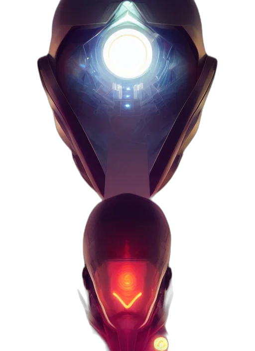 robot, mask, weapon, staff transparent PNG cut-out