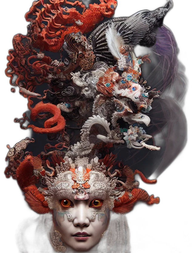 mask, crown, face, creature transparent PNG cut-out
