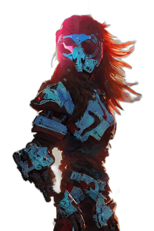 mask, creature, robot, animal, concept art, cyberpunk, fantasy art, 3d render transparent PNG cut-out