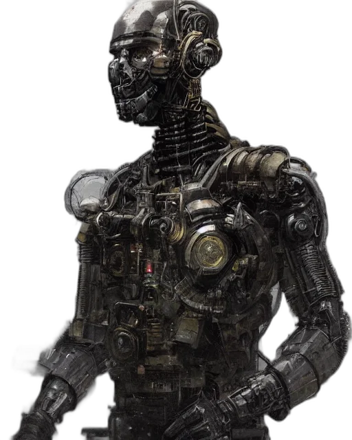 robot, cyberpunk, concept art, 3d render transparent PNG cut-out