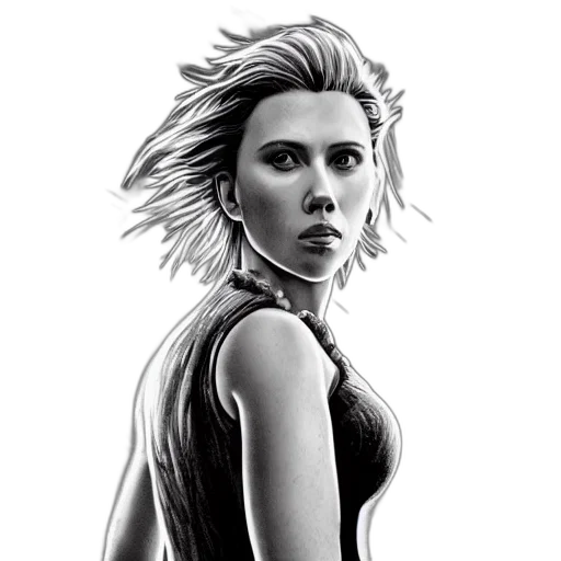 face, hair, dress, comic book art, photorealistic, concept art, cartoon, elegant transparent PNG cut-out