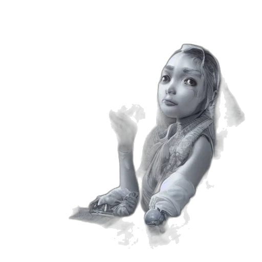 dress, robot, creature, face, pencil sketch, photorealistic, concept art, fantasy art transparent PNG cut-out