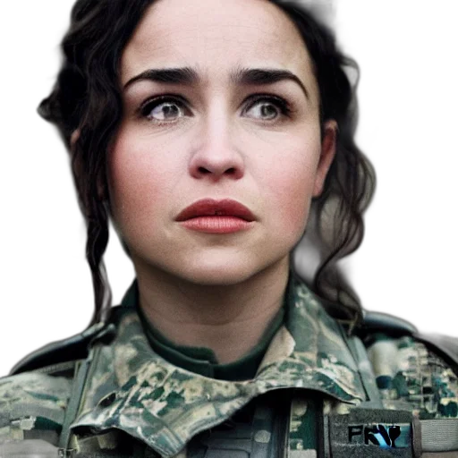 face, weapon, hair, photorealistic transparent PNG cut-out