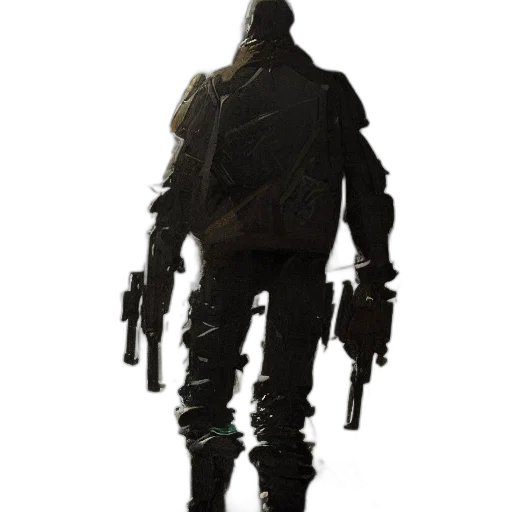 jacket, weapon, robot, staff transparent PNG cut-out