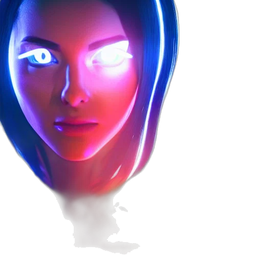 robot, face, mask, creature, 3d render, concept art, cyberpunk, vaporwave transparent PNG cut-out