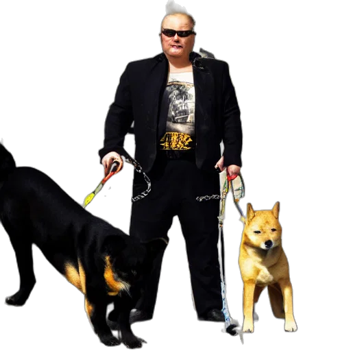 animal, staff, concept art, 3d render, cyberpunk, photorealistic, dog, mafia transparent PNG cut-out