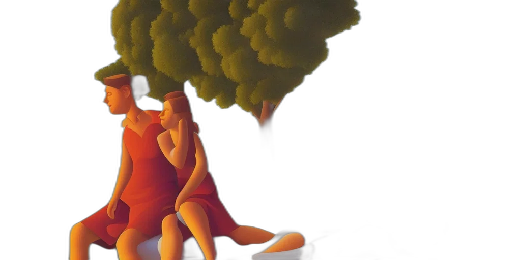 tree, dress, 3d render, concept art transparent PNG cut-out