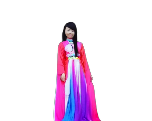 dress, staff, 3d render, vaporwave transparent PNG cut-out