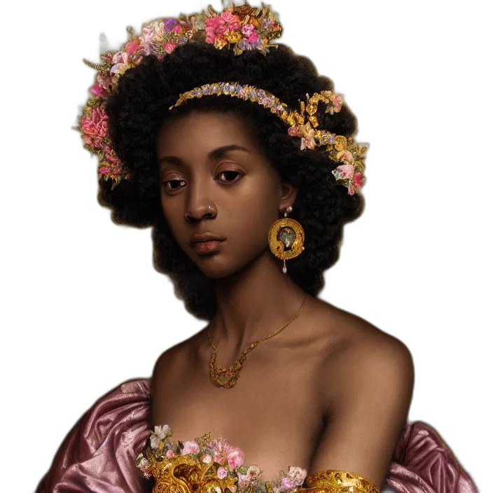 crown, jewelry, dress, photorealistic, fantasy art, oil painting, concept art, dark transparent PNG cut-out
