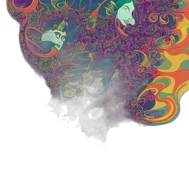 mask, hair, dragon, face, vaporwave, concept art, fantasy art, pixel art transparent PNG cut-out