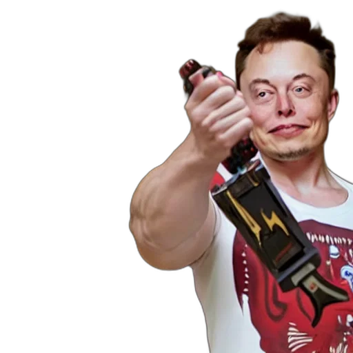 robot, staff, weapon, face, elon, musk, holding, power transparent PNG cut-out