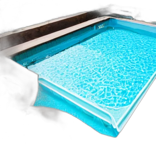 furniture, 3d render, photorealistic, underwater, blue, swimming, pool, filled transparent PNG cut-out