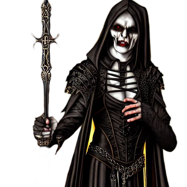staff, concept art, fantasy art, comic book art, pixel art, dark, vampire, warrior transparent PNG cut-out