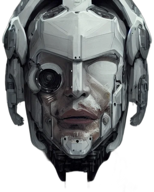 robot, mask, face, concept art transparent PNG cut-out