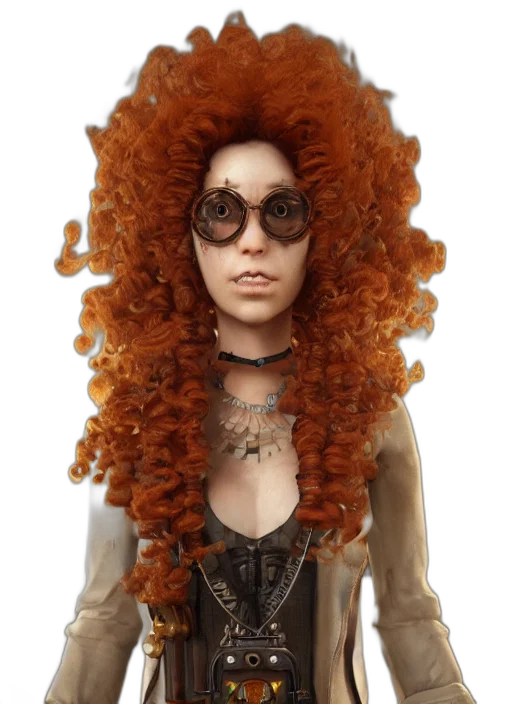 hair, dress, staff, jewelry transparent PNG cut-out