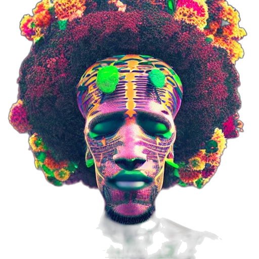 face, crown, mask, hair, concept art, fantasy art, photorealistic, watercolor transparent PNG cut-out