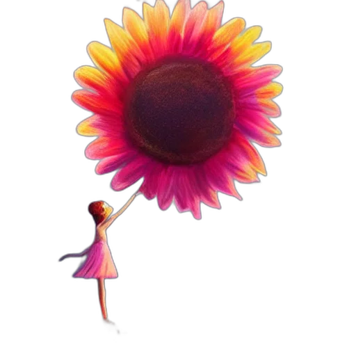 flower, umbrella, staff, dress, 3d render, watercolor, concept art, photorealistic transparent PNG cut-out