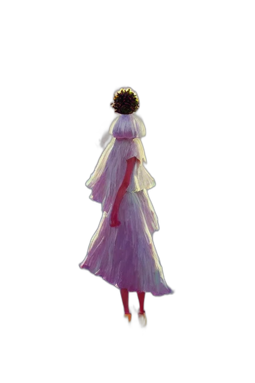 dress, crown, jewelry, staff transparent PNG cut-out