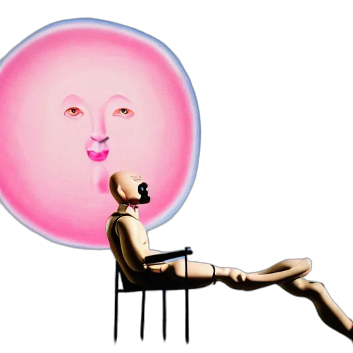furniture, mask, face, robot, concept art, vaporwave, photorealistic, 3d render transparent PNG cut-out
